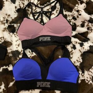 Pink sports bras